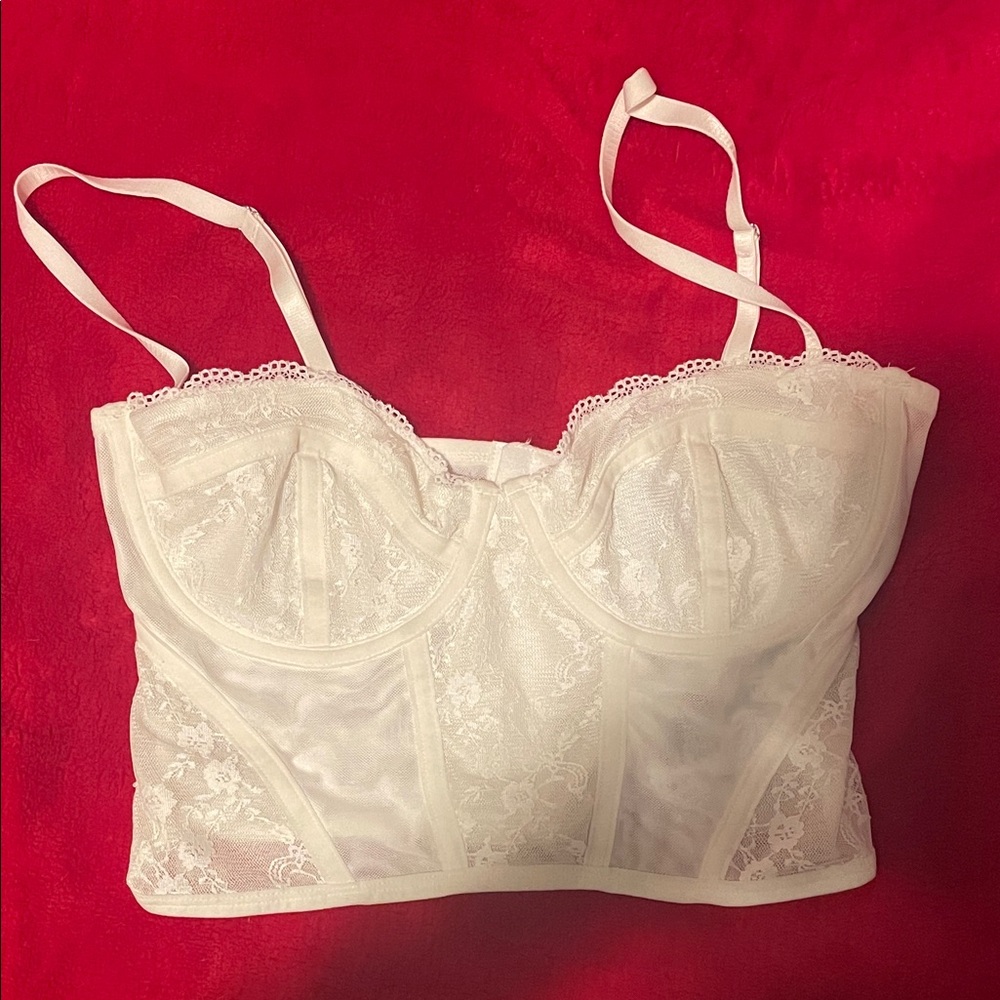 Divided Cream Lace Bustier - small
